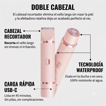 Depiladora Multifuncional 2 en 1: Piel Suave al Instante, Sin Dolor y Sin Irritación